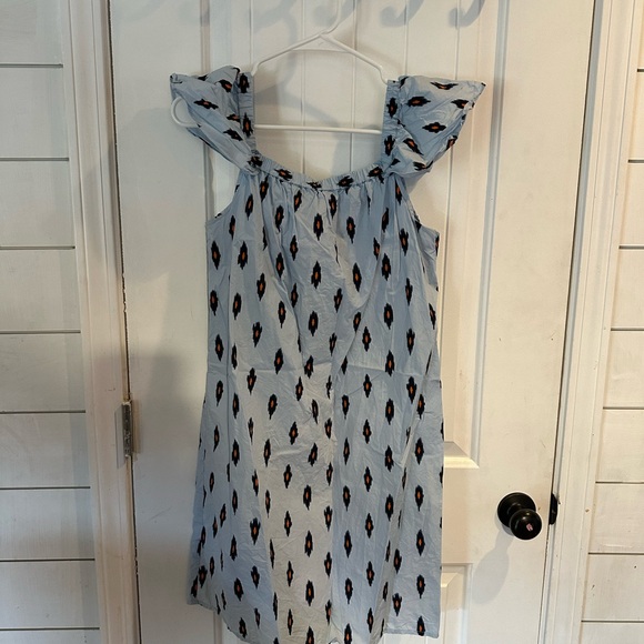 J. Crew Dresses & Skirts - J. Crew Off Shoulder Ikat Dress Blue Size MEDIUM Cotton